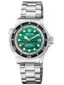 Juggernaut 5 40mm Swiss Automatic Diver Black Ceramic Bezel - Malachite Dial - Bracelet