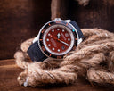 Juggernaut 5 40mm Swiss Automatic Diver Black Ceramic Bezel - Orange Sandstone Dial