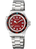 Juggernaut 5 40mm Swiss Automatic Diver Black Ceramic Bezel - Red Jasper Dial - Bracelet