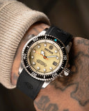 Juggernaut 5 40mm Swiss Automatic Diver Black Ceramic Bezel - Yellow Jasper Dial