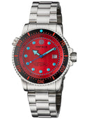 Juggernaut 5 44mm Automatic Diver Black Ceramic Bezel - Red Dial - Bracelet