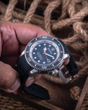 Juggernaut 5 44mm Swiss Automatic Diver Black Ceramic Bezel - Black Carbon Dial - Bracelet