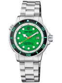 Juggernaut 5 44mm Swiss Automatic Diver Black Ceramic Bezel - Green Copper Turquoise Dial - Bracelet