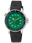 Juggernaut 5 44mm Swiss Automatic Diver Black Ceramic Bezel - Green Dial - Strap