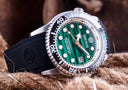 Juggernaut 5 44mm Swiss Automatic Diver Black Ceramic Bezel - Malachite Dial - Bracelet