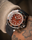 Juggernaut 5 44mm Swiss Automatic Diver Black Ceramic Bezel - Orange Sandstone Dial