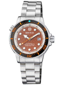 Juggernaut 5 44mm Swiss Automatic Diver Black Ceramic Bezel - Orange Sandstone Dial - Bracelet