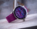 Juggernaut 5 44mm Swiss Automatic Diver Black Ceramic Bezel - Purple Abalone Dial -strap