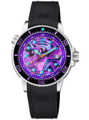 Juggernaut 5 44mm Swiss Automatic Diver Black Ceramic Bezel - Purple Abalone Dial -strap