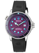 Juggernaut 5 44mm Swiss Automatic Diver Black Ceramic Bezel - Purple Dial - Strap