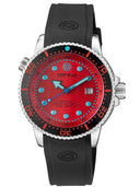 Juggernaut 5 44mm Swiss Automatic Diver Black Ceramic Bezel - Red Dial - Strap