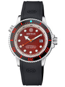 Juggernaut 5 44mm Swiss Automatic Diver Black Ceramic Bezel - Red Jasper Dial