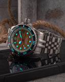 Juggernaut 5 44mm Swiss Automatic Diver Black Ceramic Bezel - Tiger Eye Dial - Bracelet