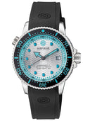 Juggernaut 5 44mm Swiss Automatic Diver Black Ceramic Bezel - Light Blue White Dial - Strap