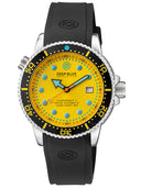 Juggernaut 5 44mm Swiss Automatic Diver Black Ceramic Bezel - Yellow Dial - Strap