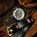 Juggernaut V USA Swiss Automatic – Diver White/blue Bezel - White Dial Strap