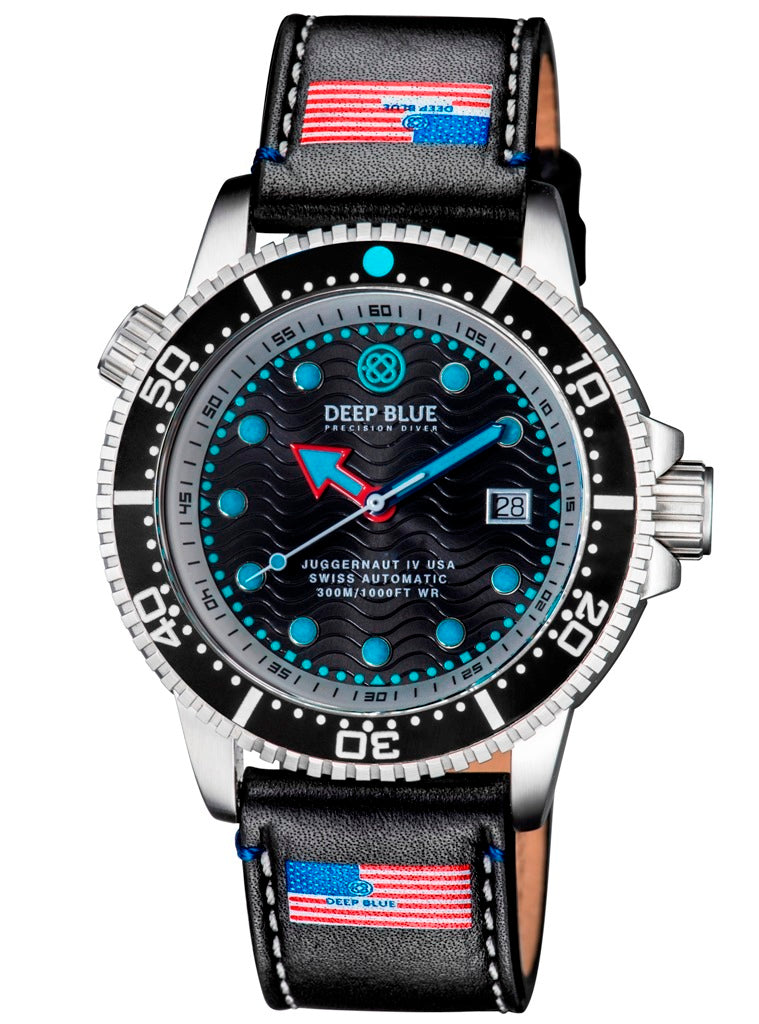 Black Genuine Leather Strap With Usa/Db Logo White Stitch