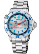 Juggernaut IV USA Swiss Automatic – Diver #6 White/blue Bezel - White Dial Bracelet