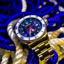 Juggernaut IV USA Swiss Automatic – Diver #8 White/blue Bezel - Blue Dial Bracelet