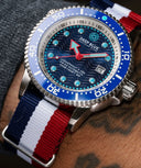 Juggernaut V USA Swiss Automatic – Diver Blue/white Bezel - White/blue Dial Strap