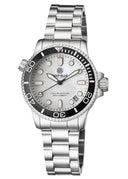 Ladies –lizzy Blue– – Diver Ceramic Black/white Bezel – White Mother Of Pearl Dial