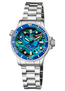 Ladies –lizzy Blue– – Diver Ceramic Blue/white Bezel – Blue Green Abalone Shell Dial