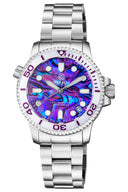 Ladies �Lizzy Blue� � Diver Ceramic White/Purple Bezel � Purple Abalone Shell Dial