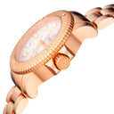 Ladies –lizzy Blue– – Diver Rose Gold Case And Bezel – White Mother Of Pearl Dial