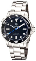 Master 1000 Automatic Diver Black Bezel -black Dial- Blue Second Hand Bracelet