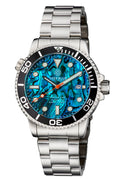 Master 1000 Automatic Diver Black Bezel Blue Abalone Shell Dial Bracelet