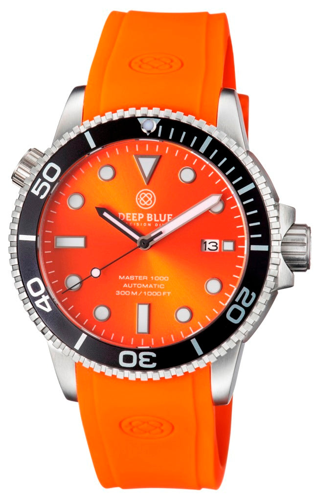 Orange Custom Fit Silicon Deep Blue Logo