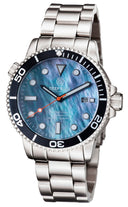 Master 1000 Automatic Diver Black Bezel -platinum Mother Of Pearl Dial Bracelet