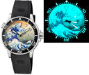 44mm Master 1000 Automatic Diver Ceramic Black Bezel - Wave Full Luminous Dial Strap