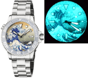 Master 1000 Automatic Diver Ceramic Silver Embossed Bezel - Wave Full Luminous Dial Bracelet