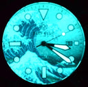 44mm Master 1000 Automatic Diver Ceramic Silver Embossed Bezel - Wave Full Luminous Dial Strap