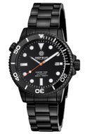 Master 1000 Automatic Diver PVD Black Case- Black Aluminum Bezel -black Dial-orange Second Hand Bracelet