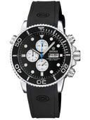 Master 1000 Chronograph Quartz Chronograph Black Bezel - Black Dial White Subdials Strap