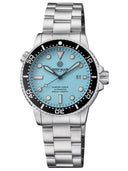 Master 1000 II 44mm Automatic Diver Black Ceramic Bezel -black Bezel Powder Blue Texture Dial Bracelet