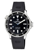 44mm Master 1000 II Automatic Diver Black Ceramic Bezel -black Glossy Dial-blue Second Hand
