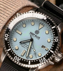 Master 1000 II 44mm Automatic Diver Black Ceramic Bezel – Matte Ice Blue Dial Strap