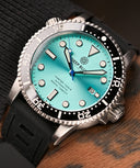 Master 1000 II 44mm Automatic Diver Black Ceramic Bezel -teal Sunray Dial Strap