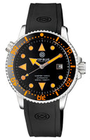 Master 1000 II 44mm Automatic Diver Black Orange Ceramic Bezel Arrow Vintage Black Dial Strap