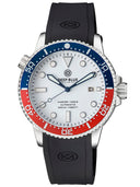 Master 1000 II 44mm Automatic Diver Blue / Red Ceramic Bezel –white Glossy Dial – Blue Hands Exhibition Caseback