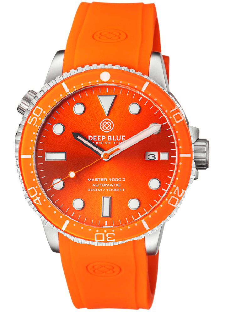 Orange Custom Fit Silicon Strap With Deep Blue Logo