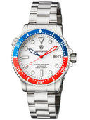 Master 1000 USA Automatic Diver Ceramic Blue/red Bezel -white Dial Bracelet