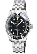 Diver 1000 GMT 40mm Automatic Diver Ceramic Black Bezel Black Dial Vintage Old Patina Lume Bracelet