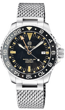 40mm Diver 1000 GMT 40mm Automatic Diver Ceramic Black Bezel Expedition Vintage Lume Old Patina Black Dial Bracelet