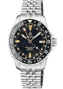 40mm Diver 1000 GMT 40mm Automatic Diver Ceramic Black Bezel Expedition Vintage Lume Old Patina Black Dial Bracelet