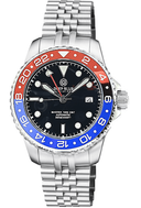 Diver 1000 GMT 40mm Automatic Diver Ceramic Red/Blue Bezel Black Dial Bracelet