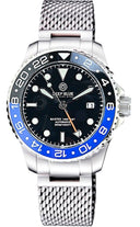 Diver 1000 GMT 40mm Automatic Diver Ceramic Black/Blue Bezel Black Dial Bracelet